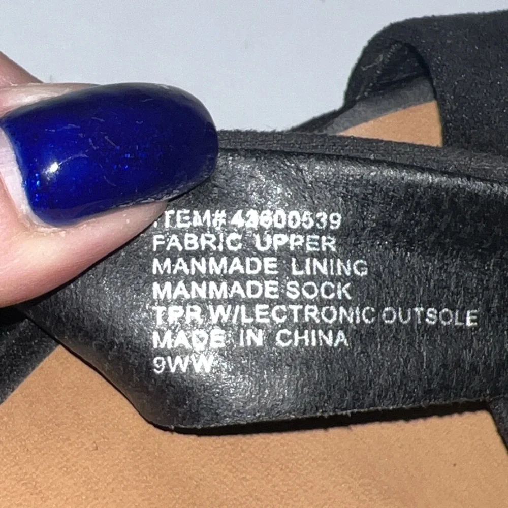 Torrid Black Suede Criss Cross Espadrilles Wedges Sandals Size 9WW Ankle Strap